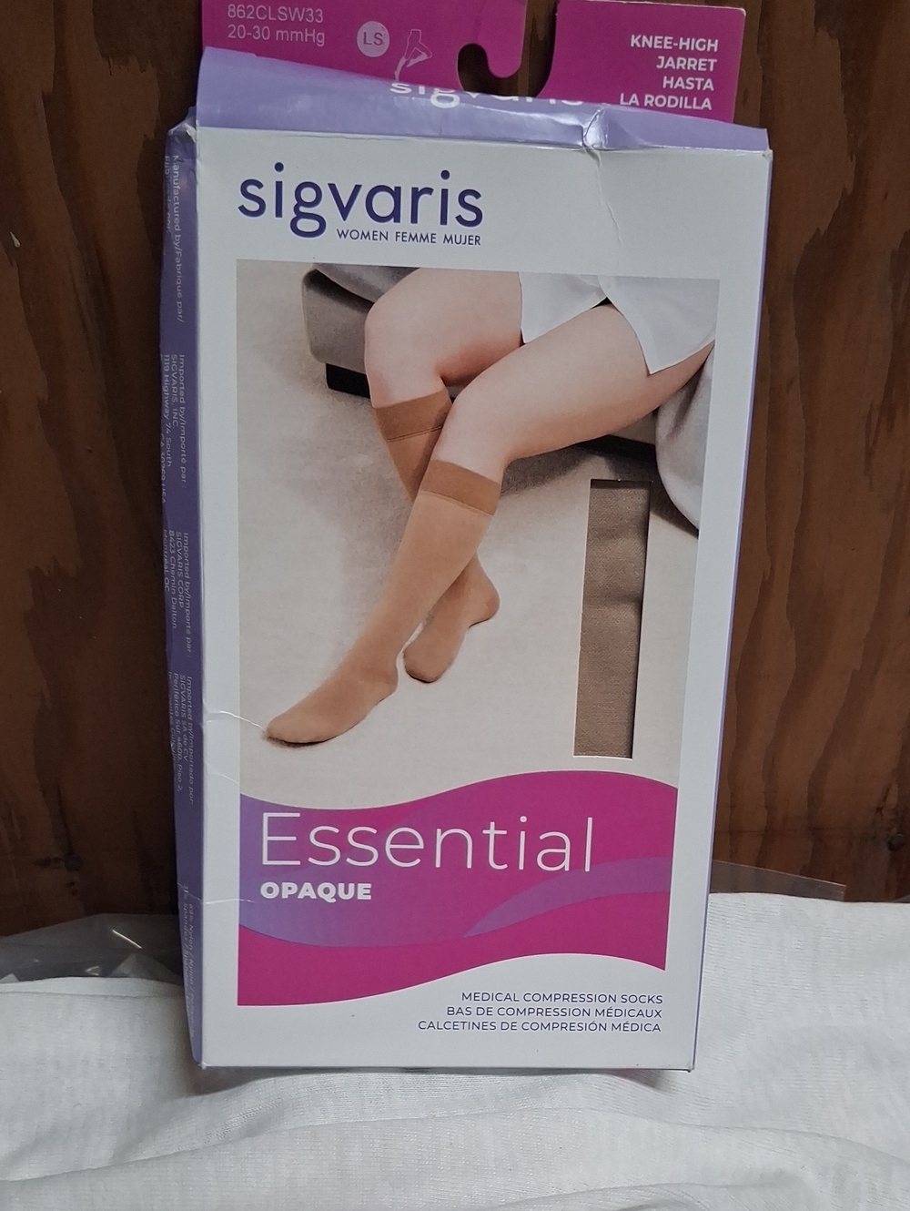 NWT Sigvaris Essential Opaque Knee-High Compression Socks - Beige